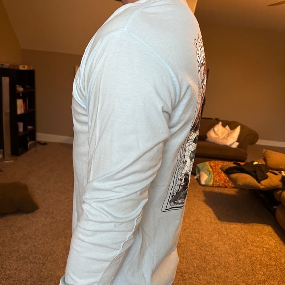 Comfort Colors Southern Strut Clothing Company Men's Sky Blue Long Sleeve - Picture 7 of 8